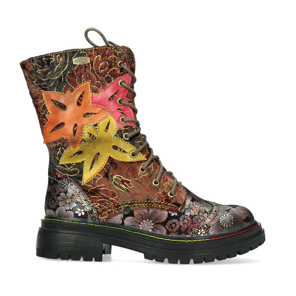 Laura Vita | Kandyo 83 Chunky Lace Up Boot | Brown Multi