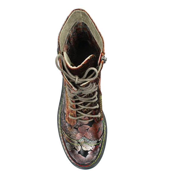 Laura Vita | Kandyo 83 Chunky Lace Up Boot | Brown Multi