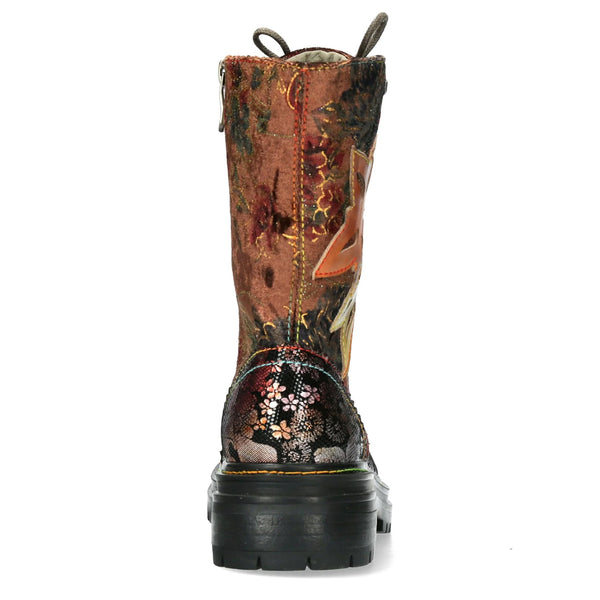 Laura Vita | Kandyo 83 Chunky Lace Up Boot | Brown Multi