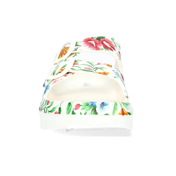 Laura Vita | Nuon 17 | Chunky EVA Slider Sandal | White Multi