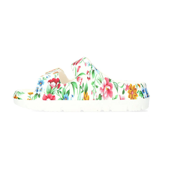 Laura Vita | Nuon 17 | Chunky EVA Slider Sandal | White Multi