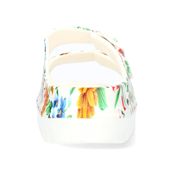 Laura Vita | Nuon 17 | Chunky EVA Slider Sandal | White Multi