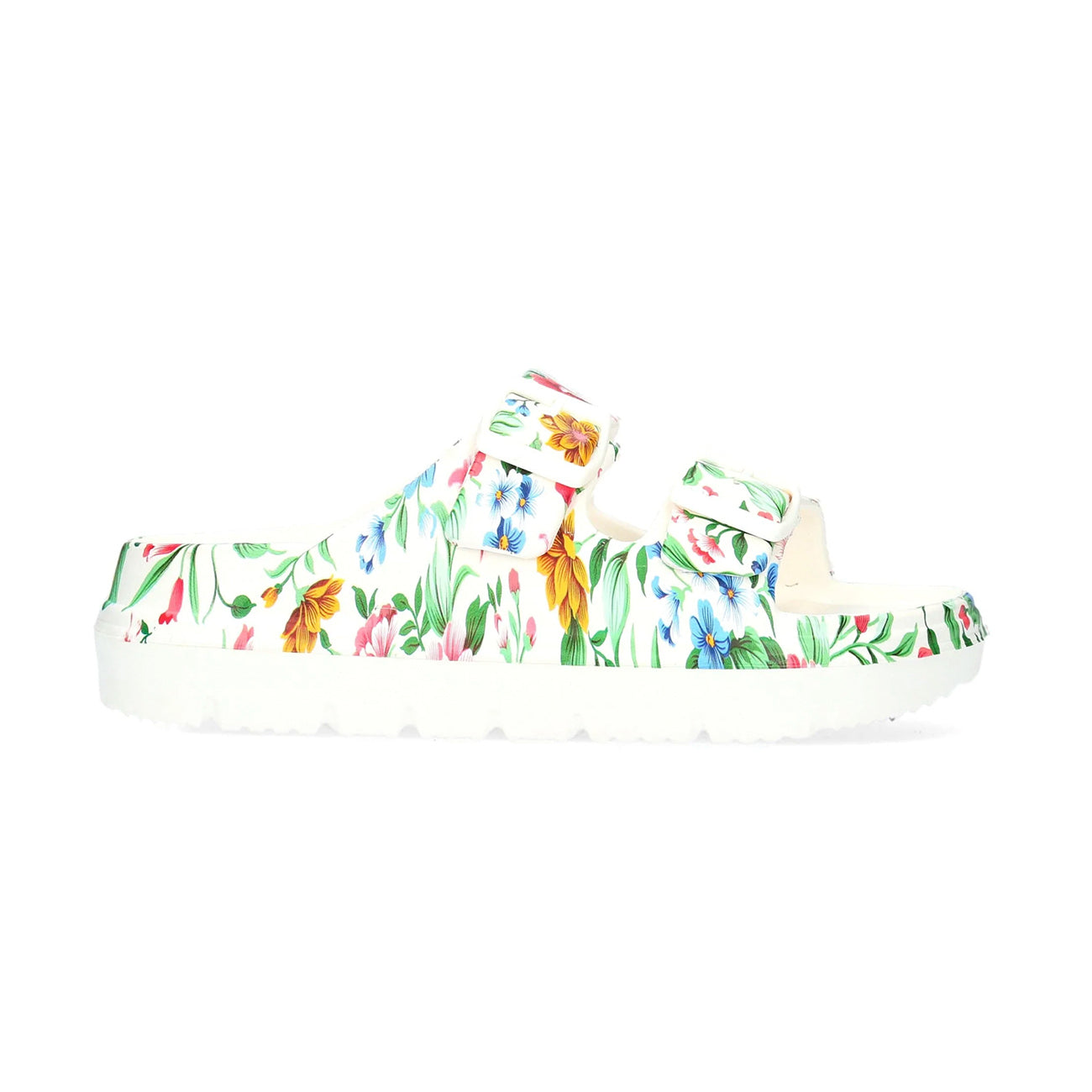 Laura Vita | Nuon 17 | Chunky EVA Slider Sandal | White Multi