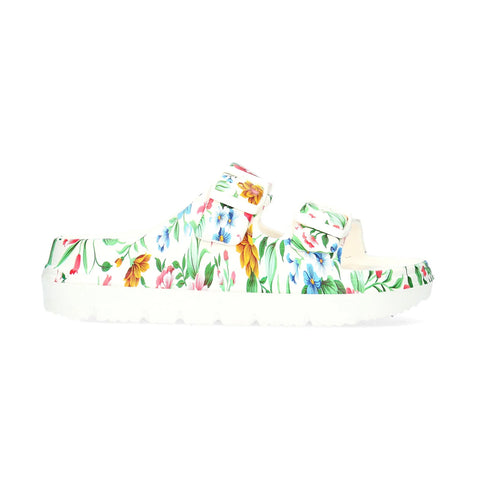 Laura Vita | Nuon 17 | Chunky EVA Slider Sandal | White Multi