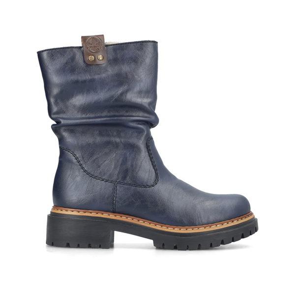 Rieker | Chunky Warm Slouch Boot | 72684-14 | Blue