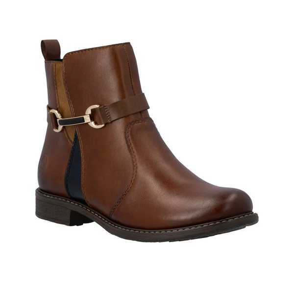 Rieker | Smart Leather Ankle Boot | 74856-22 | Chestnut Brown