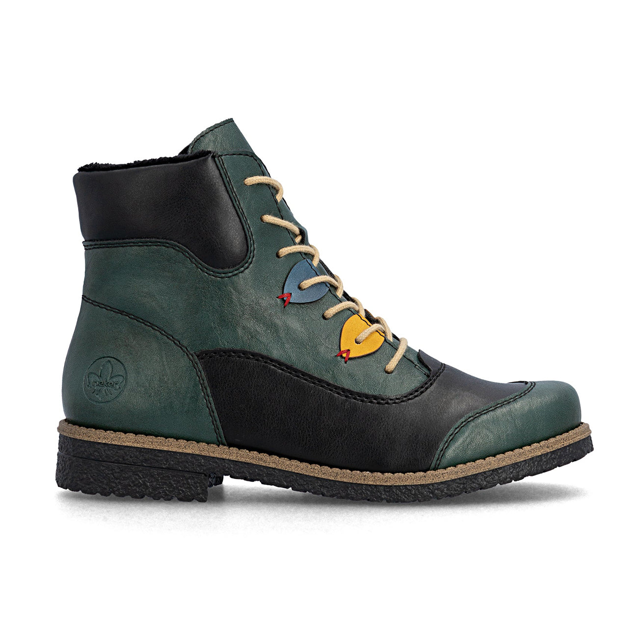 Rieker | 73510-90 Lace Up Boot | Green Multi