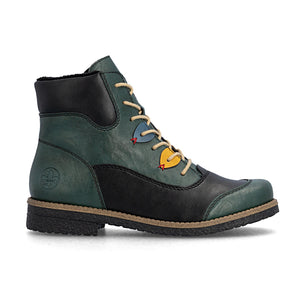 Rieker | 73510-90 Lace Up Boot | Green Multi