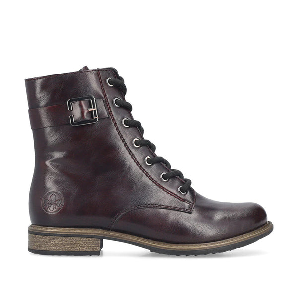 Rieker | 74802-35 Lace Up Ankle Boot | Deep Burgundy
