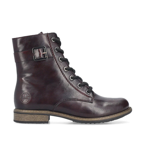 Rieker | 74802-35 Lace Up Ankle Boot | Deep Burgundy
