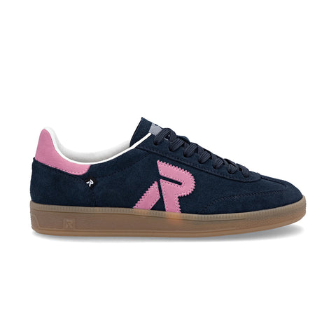 Rieker | W2200-15 Suede Trainer | Navy/Pink