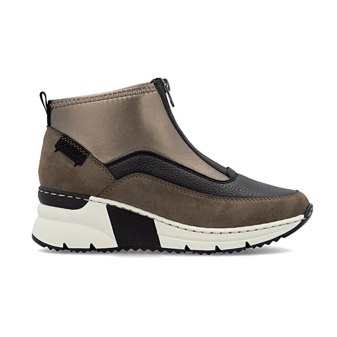 Rieker | N6352-25 Zip Front Trainer Boot | Brown Multi