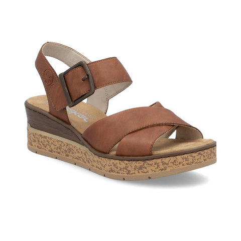 Rieker | Wedge Sandal | 63795-22 | Tan