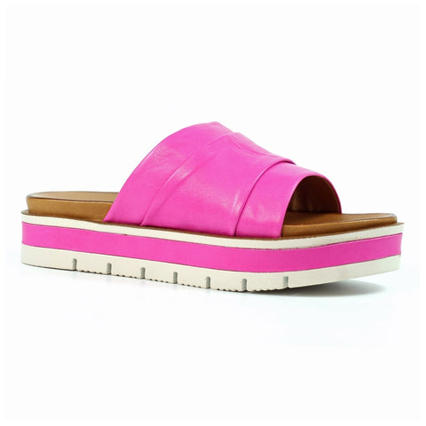 Lunar | Sorrento Leather Slip On Sandal | Fuchsia Pink