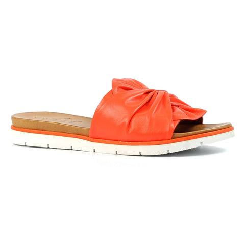 Lunar | Sunshine Leather Slip On Sandal | Orange
