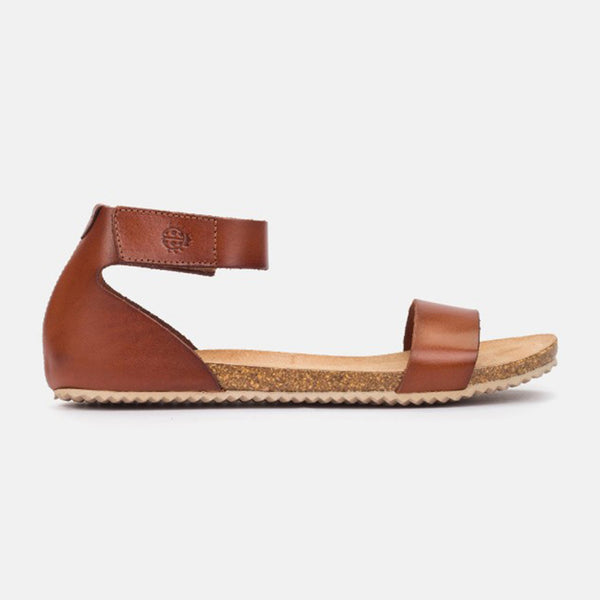 Yokono | Genova-400 | Flat Sandal with Ankle Strap | Tan