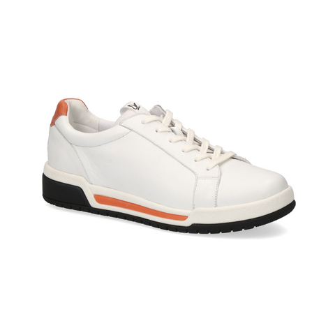 Caprice Leather Trainer | 23717 | White/Orange