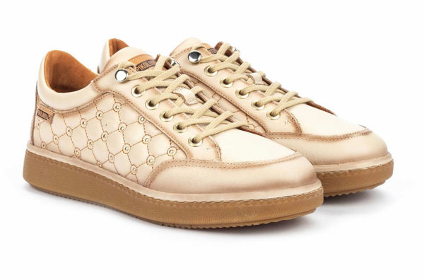 Pikolinos  Baeza Leather Sneaker in cream leather W8V