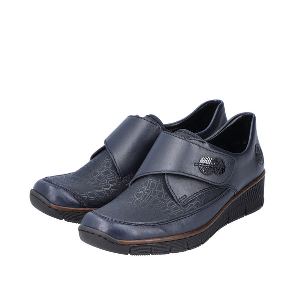 Rieker Classic Velcro Shoe | 537C0-14 | Navy