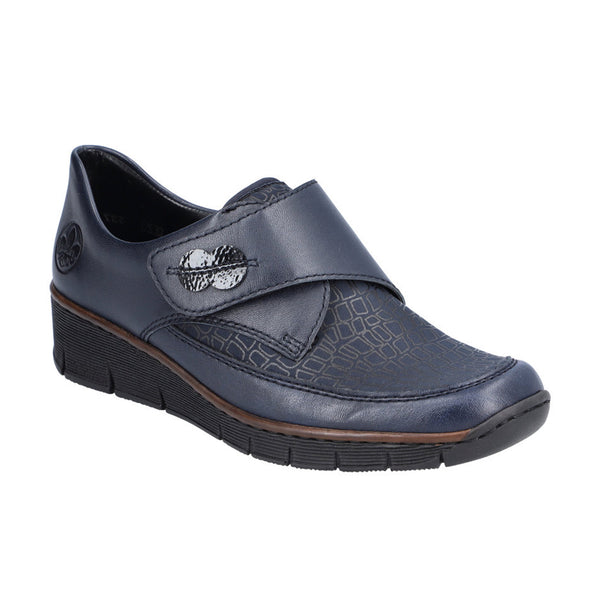 Rieker Classic Velcro Shoe | 537C0-14 | Navy