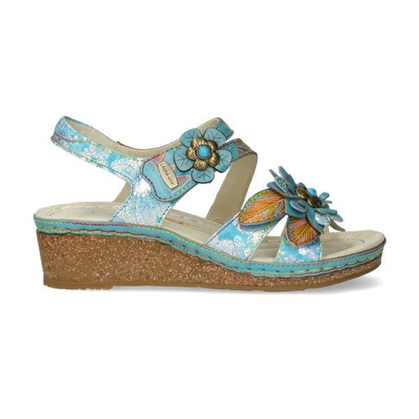 Laura Vita | Facscineo 43 Wedge Sandal | Turquoise