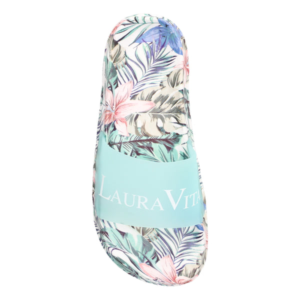 Laura Vita | Nage 08 Tropical Print Slider | Blue