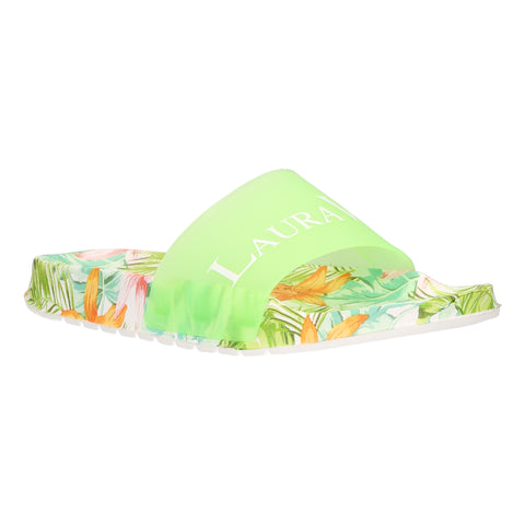 Laura Vita | Nage 08 Tropical Print Slider | Green