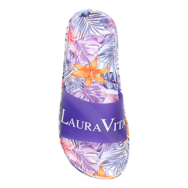 Laura Vita | Nage 08 Tropical Print Slider | Violet