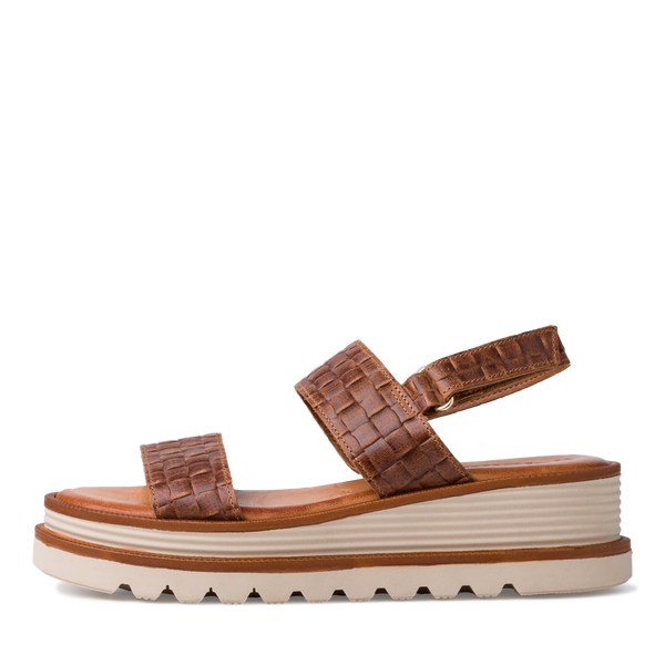 Tamaris Chunky Platform Sandal | 28237 | Tan Leather