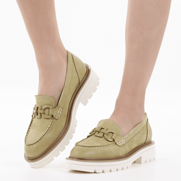 Caprice Chunky Loafer | 24706 | Green Nubuck