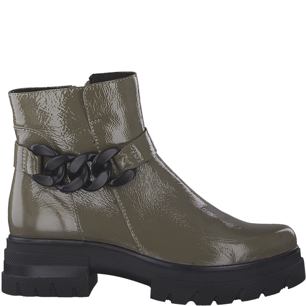 Caprice | Chunky Ankle Boot 25413 | Mud Patent Leather