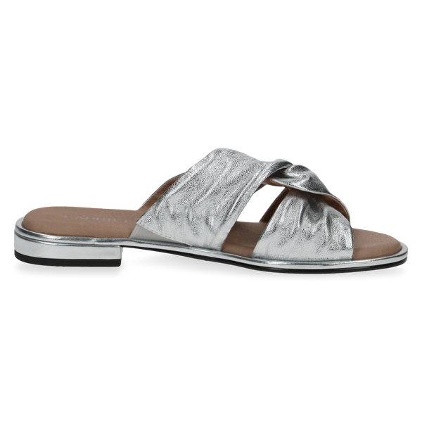 Caprice | Soft Leather Slip On Sandal 27100 | Silver