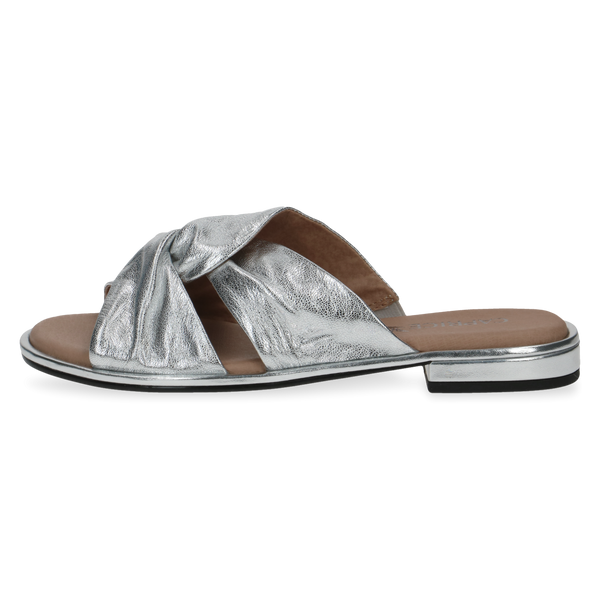 Caprice | Soft Leather Slip On Sandal 27100 | Silver