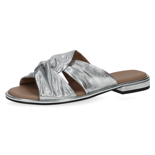 Caprice | Soft Leather Slip On Sandal 27100 | Silver
