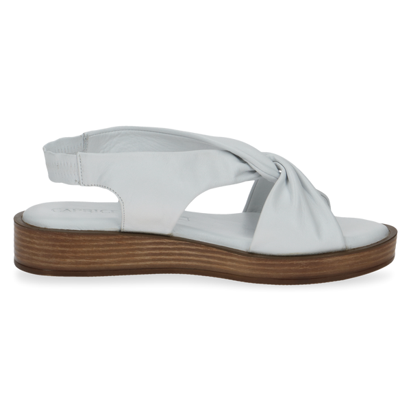 Caprice | Soft Leather Twist Sandal 28208 | White