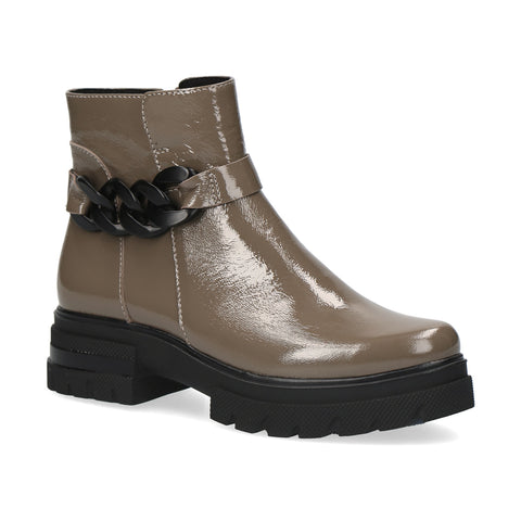 Caprice | Chunky Ankle Boot 25413 | Mud Patent Leather