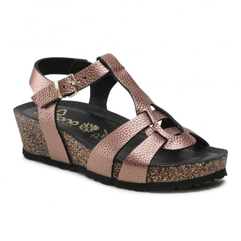 Yokono | Mahon-008 Low Wedge Sandal | Pearl Bronze