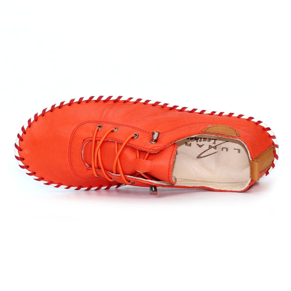 Lunar | St Ives Leather Plimsoll | Orange