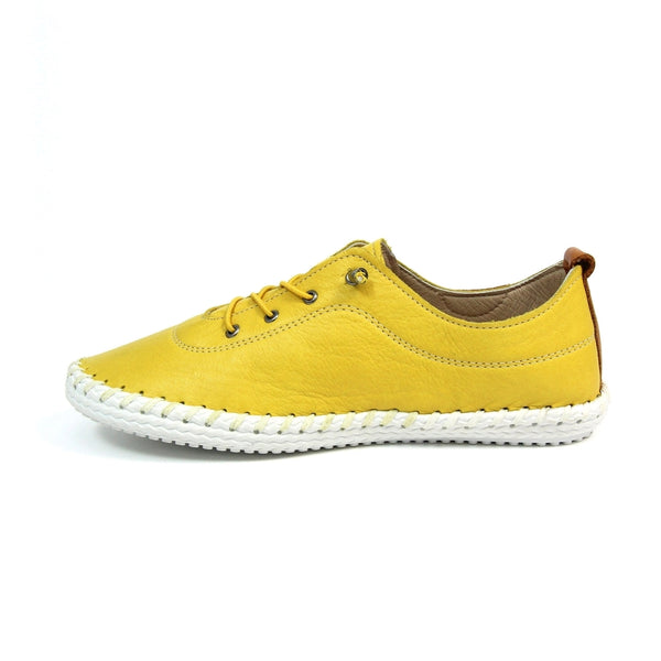 Lunar | St Ives Leather Plimsoll | Yellow